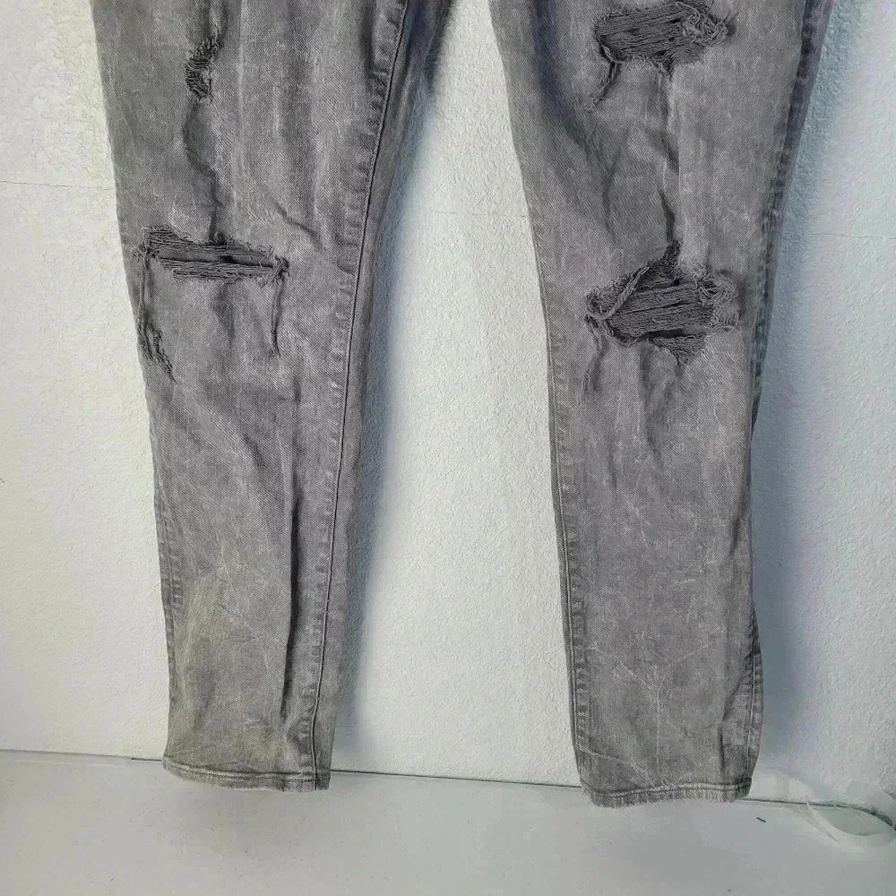Distressed American Eagle Men’s Move Free Slim Jeans Airflex+ Size 34x32 Gray - Picture 3 of 11